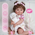 RSG 20 Inch Reborn Baby Doll, Lifelike Adorable Smiling Hand-Rooted Hair Doll
