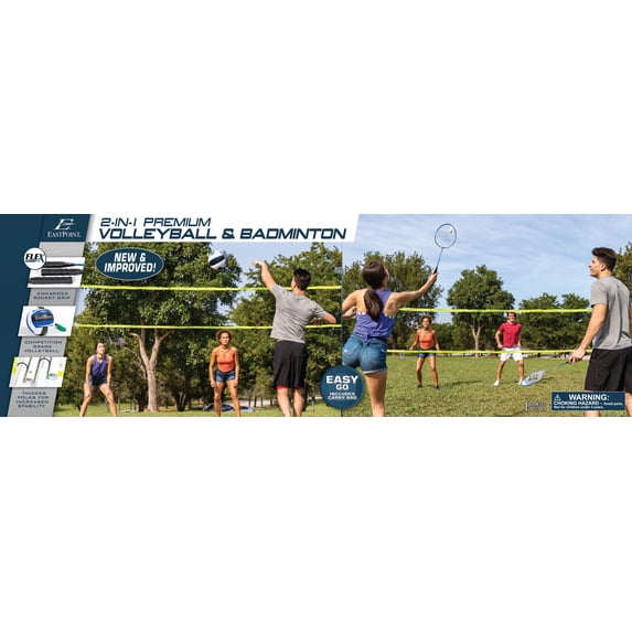 EastPoint Sports 2-in-1 Volleyball and Badminton Set