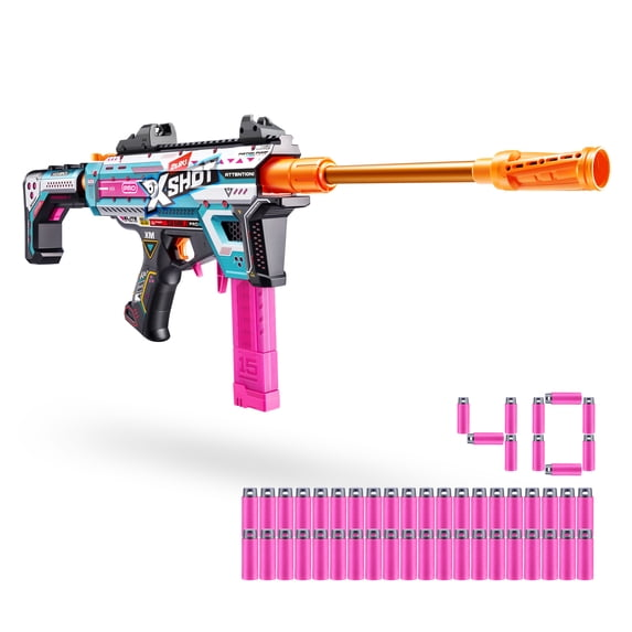 XSHOT Pro Motorized Piston Pump AEB by ZURU Outdoor Blaster 40 Air Pocket Technology Half Darts