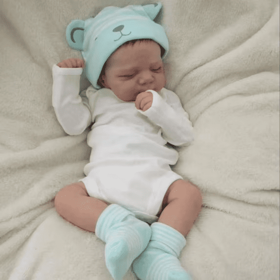 18 Inch Reborn Baby Doll, Lifelike Sleeping Doll with Soft Cloth Body