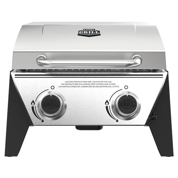 Expert Grill Stainless Steel 2-Burner Tabletop Propane Gas Grill
