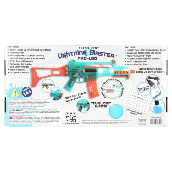 Lightning Blaster Pro-LED Full and Semi Automatic Water Bead Blaster Kit