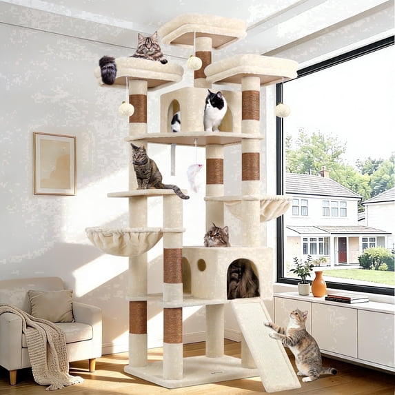 Globlazer 83'' Multi-Level Large Cat Tree Tower for Indoor Cats with Sisal Scratching Post