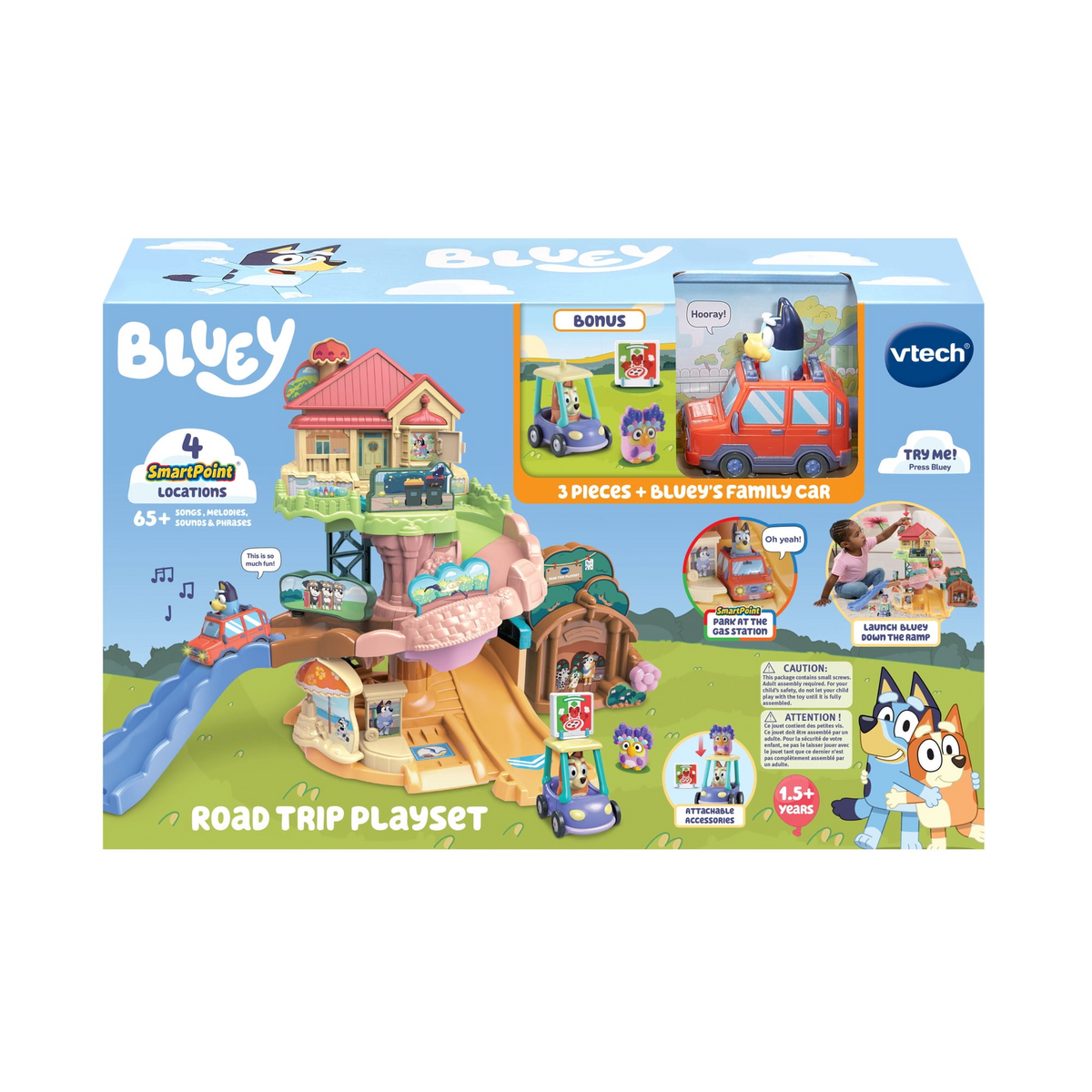 VTech, Bluey Road Trip Electronic Playset, Includes Heeler 4WD Car
