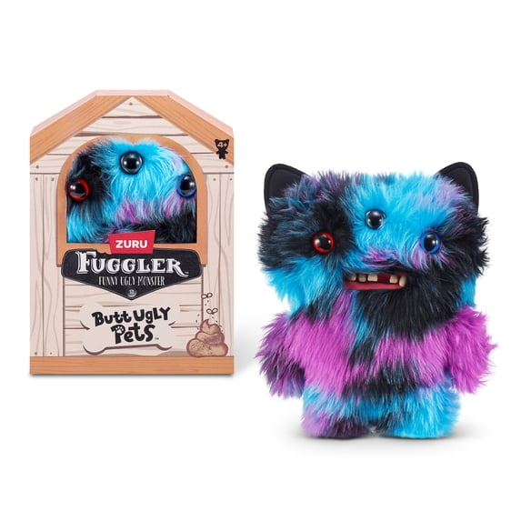 Fuggler Butt Ugly Pets 9 inch (Reek-O - Black Cat), Ugly Monster Stuffed Animal Toy