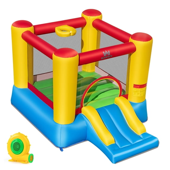 Costway Inflatable Bouncer Kids Bounce House Jumping Castle Slide with 370W Blower
