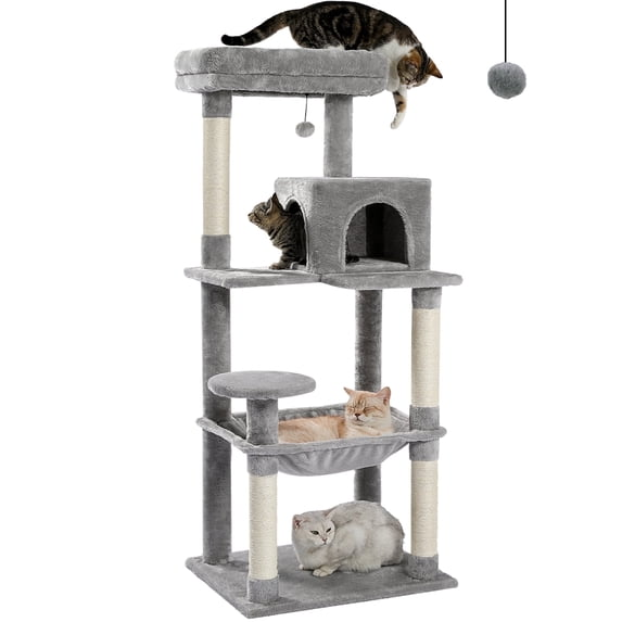 Pawz Road Cat Tree for Large Cats 56"Tall Cat Tower Condo with Scratching Post