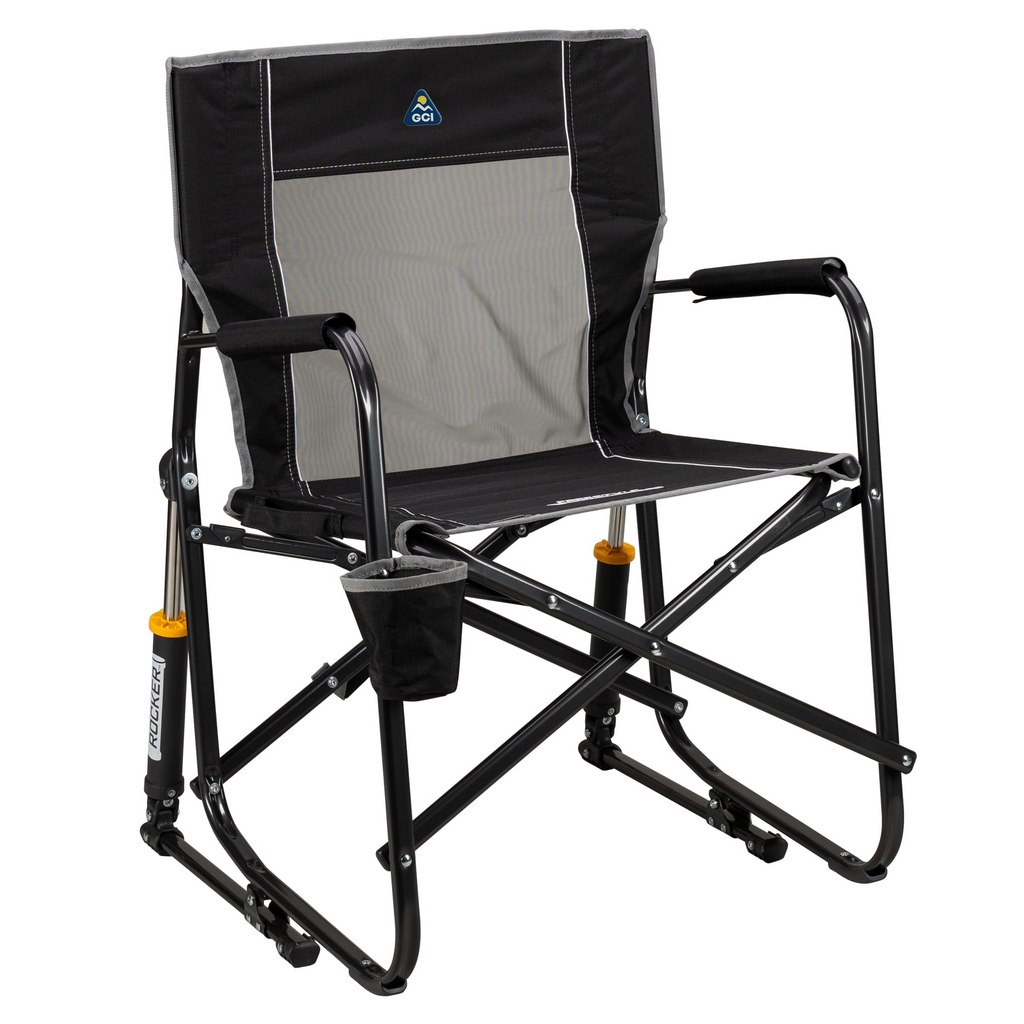 GCI Outdoor Freestyle Rocker Folding Rocking Camping Chair with Cup Holder