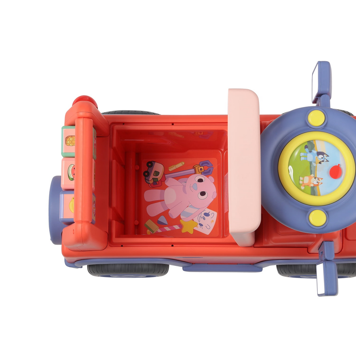 Bluey Licensed Interactive Ride-On Push Car for Boys and Girls, Foot-to-Floor
