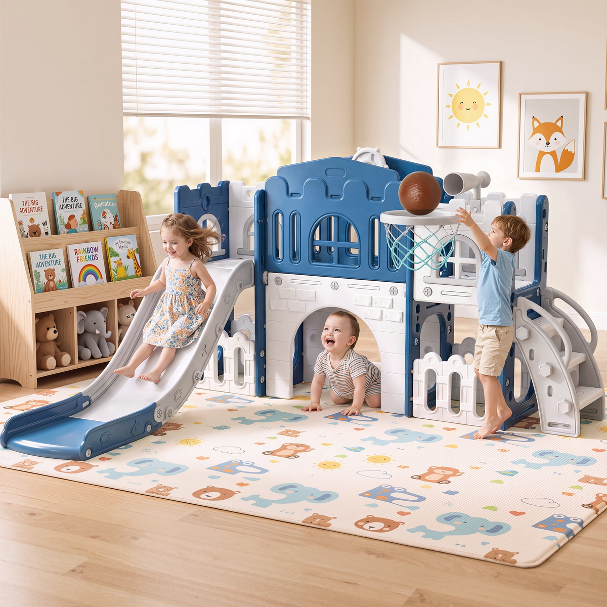 Vipuse 9 in 1 Toddler Slide Playset for Kids IndoorOutdoor