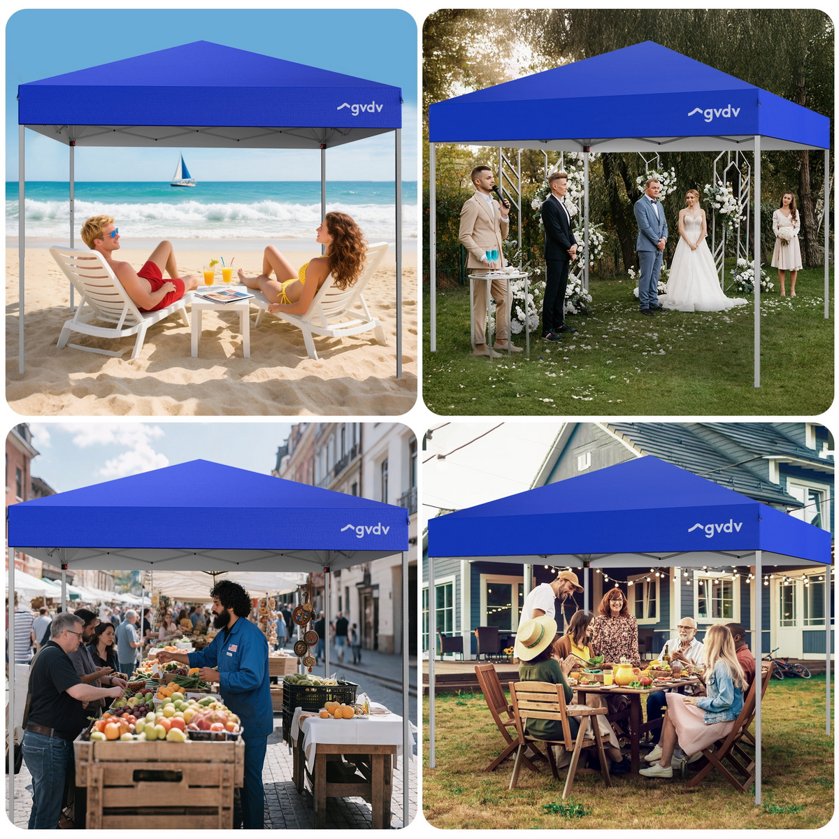 GVDV Canopy Tent, 10x10 ft Easy Pop up Outdoor Canopy Tent