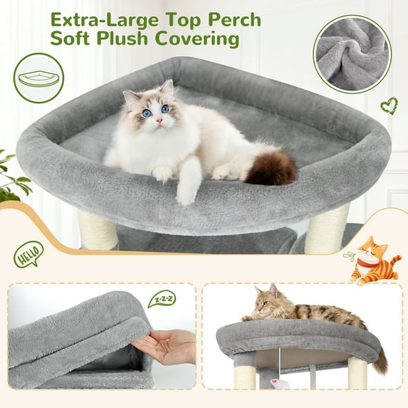 Globlazer 68 Corner Cat Tree Tower for Indoor Cats with 6 Scratching Posts & 2 Condos