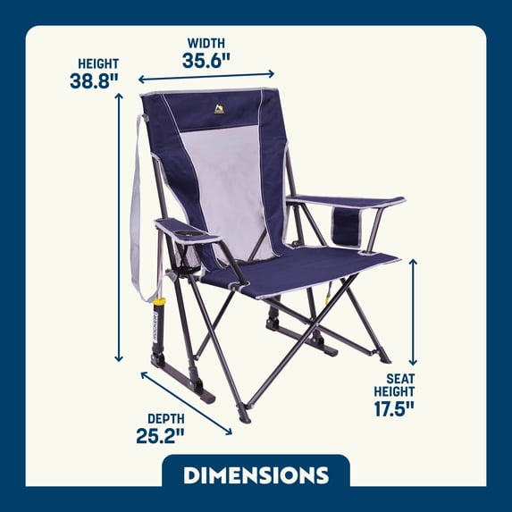 GCI Outdoor Comfort Pro Rocker Rocking Camping Chair with Cup Holder