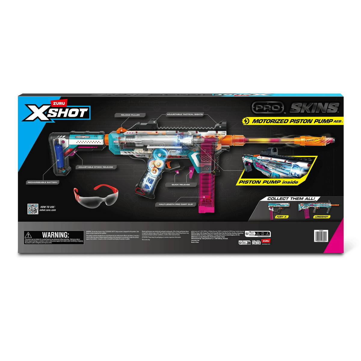 XSHOT Pro Motorized Piston Pump AEB by ZURU Outdoor Blaster 40 Air Pocket Technology Half Darts