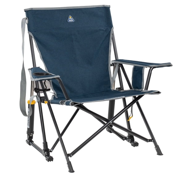 GCI Outdoor Kickback Rocker Low Profile Rocking Camping Chair with Cup Holder