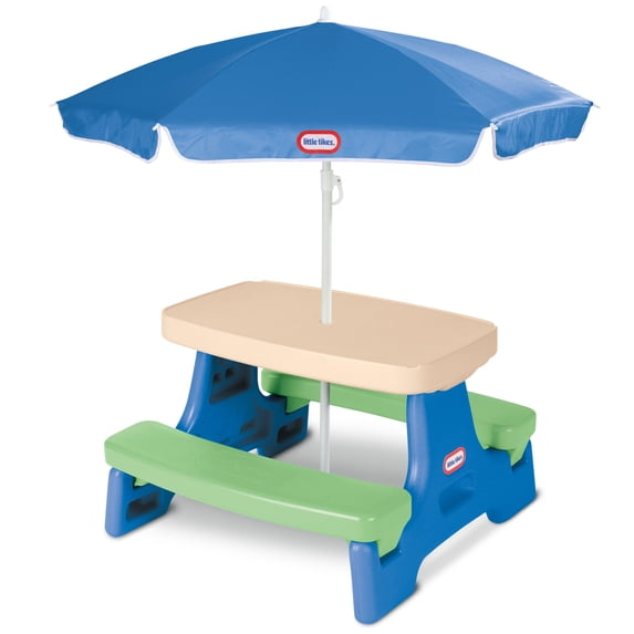 Little Tikes Outdoor Portable Kids Picnic Table with Umbrella