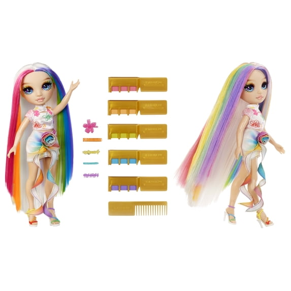 Rainbow High Hair Chalk & Style Amaya - Rainbow 11” Doll, Washable Rainbow Hair Chalk