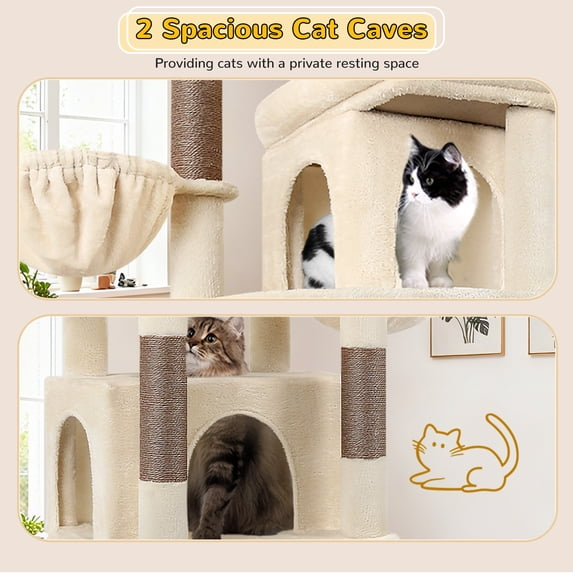 Globlazer 78" Multi-Level Large Cat Tree and Tower Condo for Indoor Cats with Sisal Scratching Posts