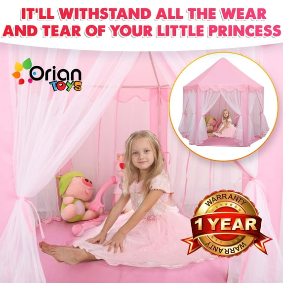 Princess Castle Playhouse Tent for Girls with LED Star Lights