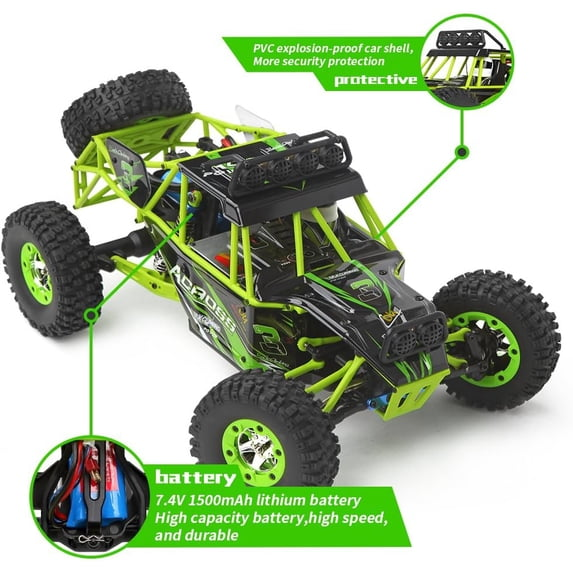 RC Cars Crawlers 1/12 Scale 2.4G 4WD High Speed Electric All Terrain Off-Road Rock Climbing wltoys Buggy RTR